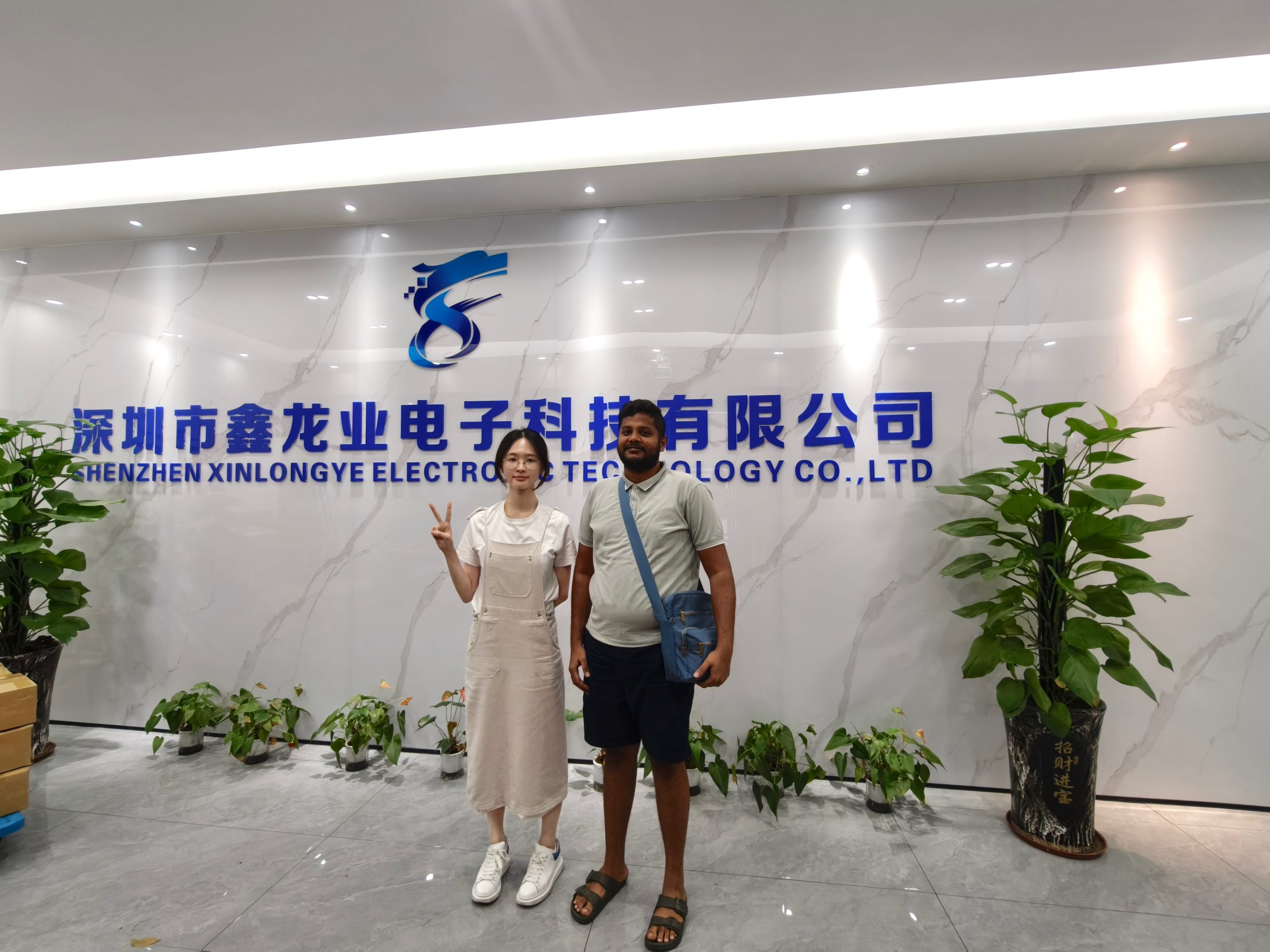XLY team with an LED lighting customer